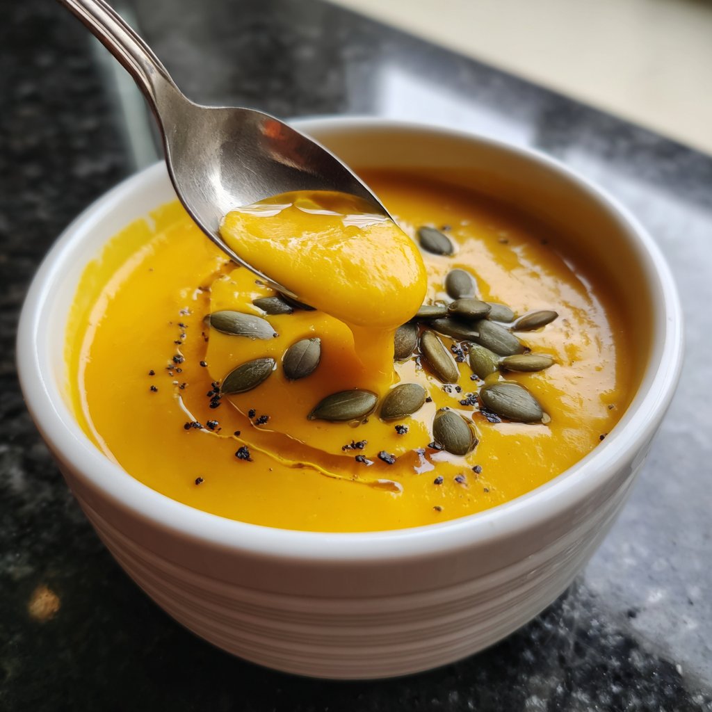 Kürbissuppe mit Kürbiskernöl