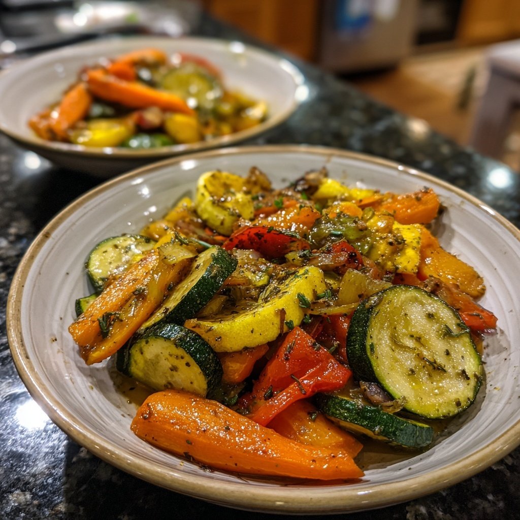 Abendessen mit Gemüsepfanne