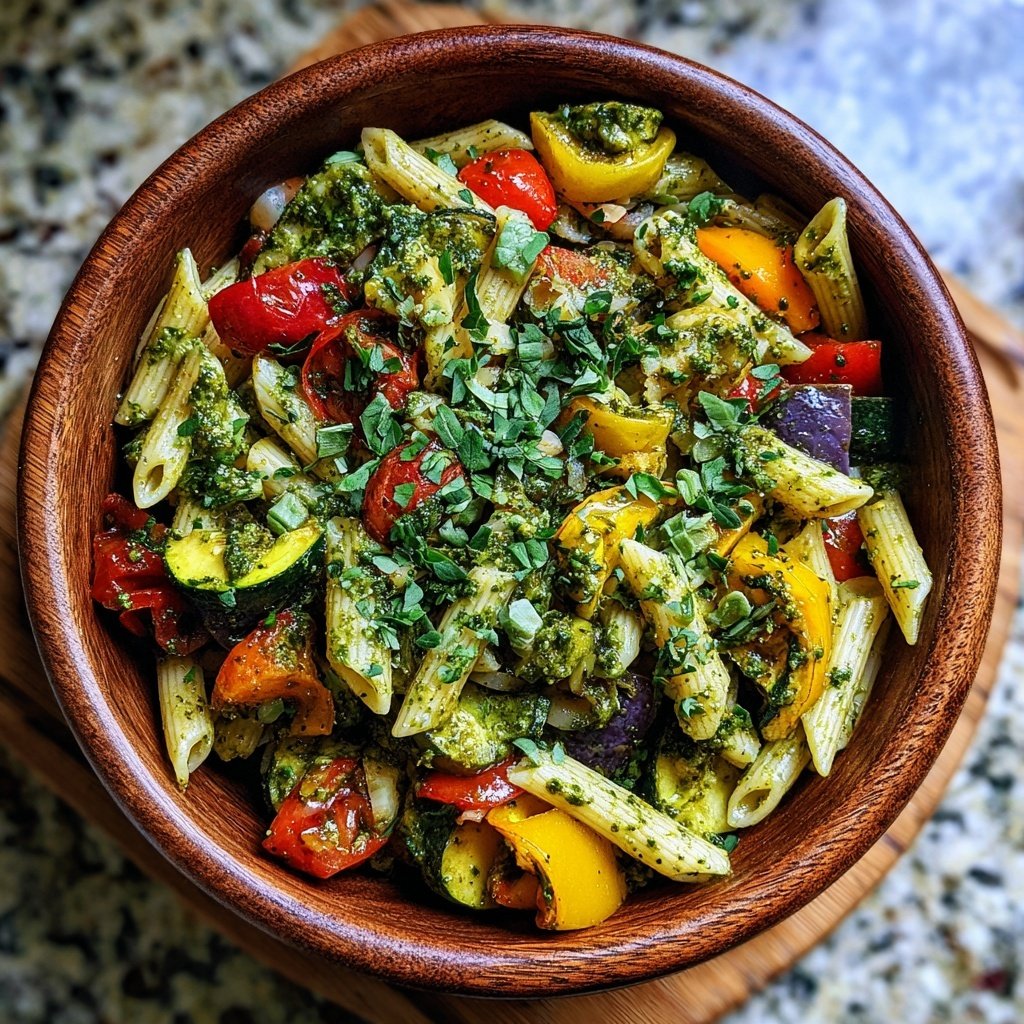 Mediterraner Nudelsalat Mit Pesto