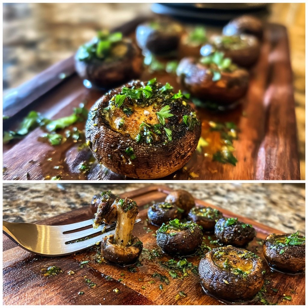 Gegrillte Champignons Kräuter Art