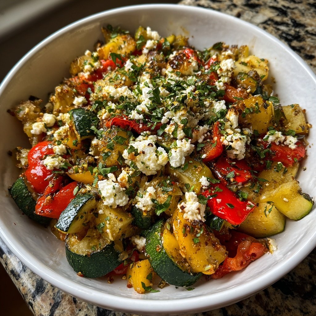 Gesund & Leicht Mediterrane Gemüsepfanne mit Feta
