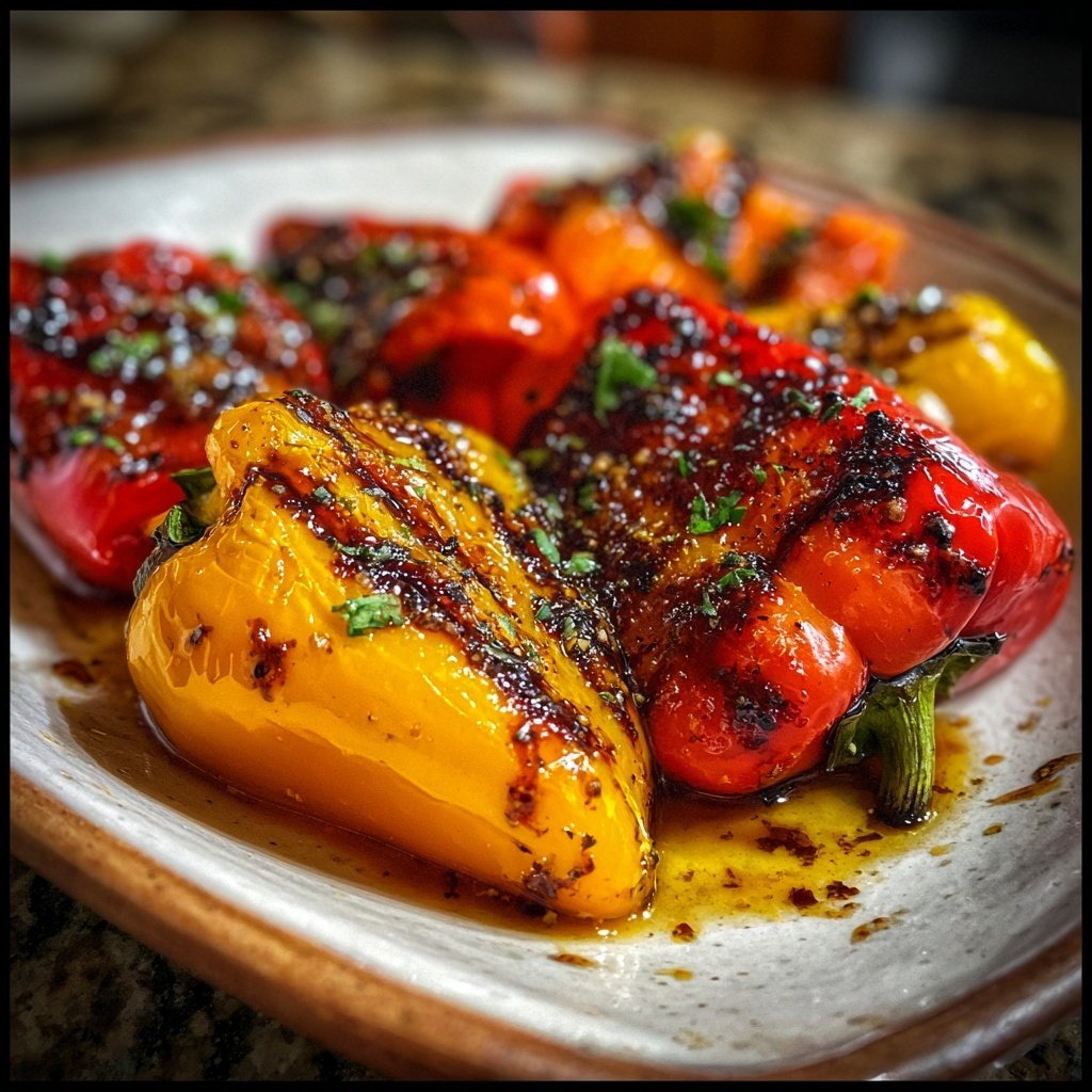 Gegrillte Paprika Mit Balsamico