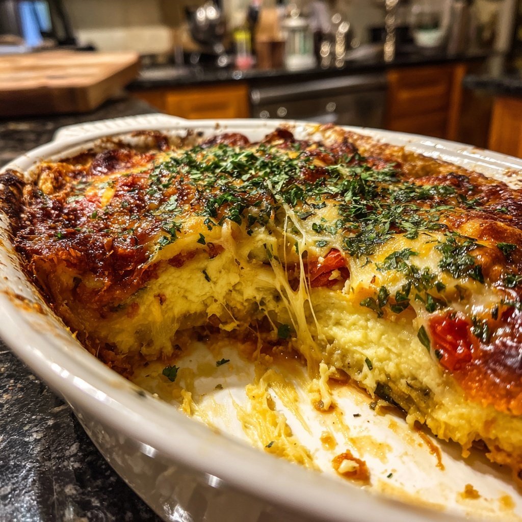 Auberginenauflauf mit Tomaten und Kräutern