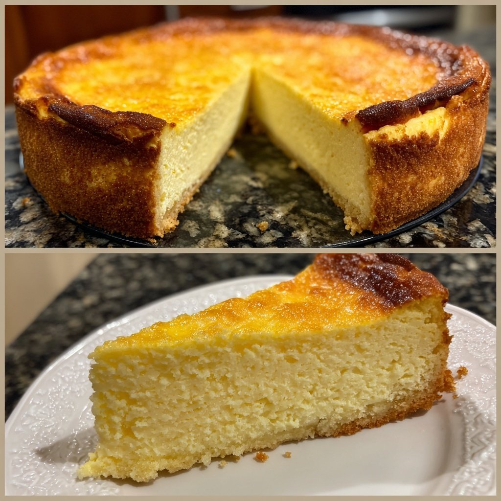 Käsekuchen mit Zitronen-Mandelboden